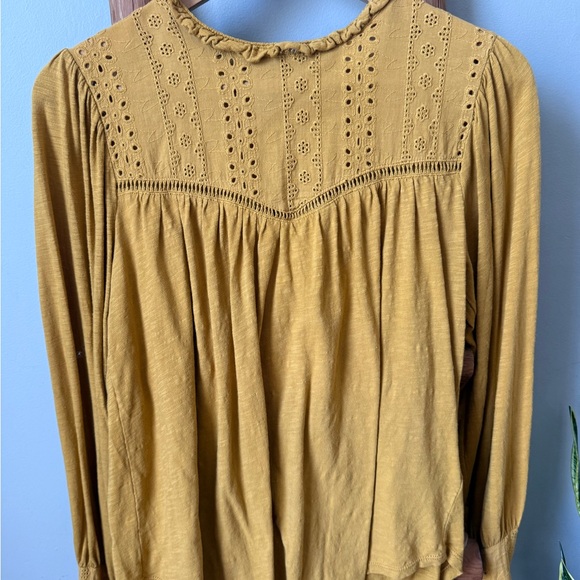 Anthropologie Mustard Yellow Blouse - Picture 2 of 8
